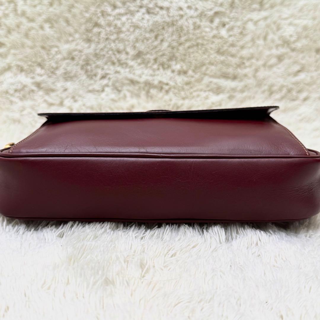 Cartierカルティエ マストライン ショルダーバッグ ボルドー レザー