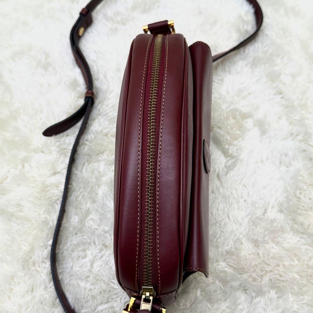 Cartierカルティエ マストライン ショルダーバッグ ボルドー レザー
