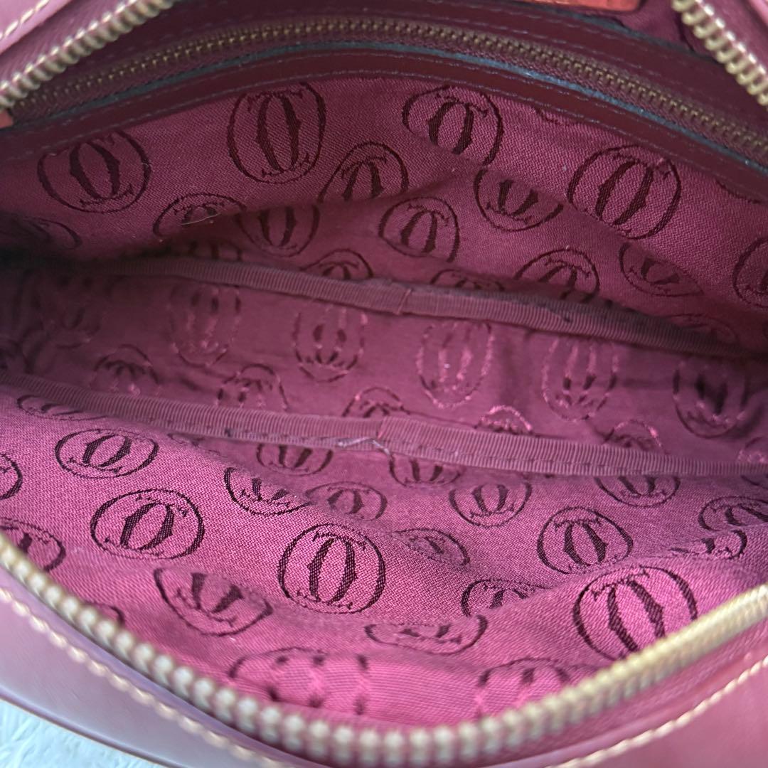 Cartierカルティエ マストライン ショルダーバッグ ボルドー レザー