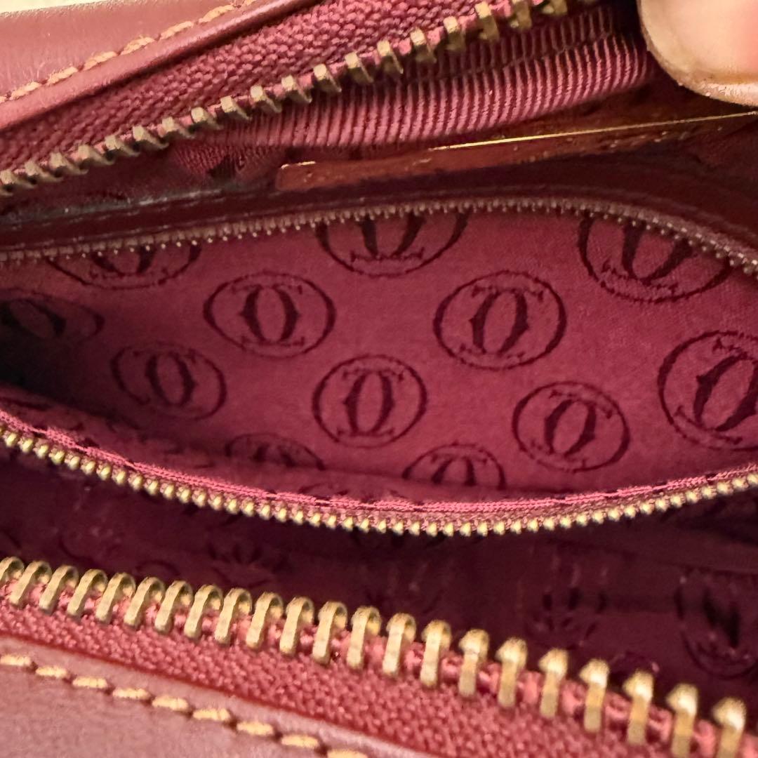 Cartierカルティエ マストライン ショルダーバッグ ボルドー レザー