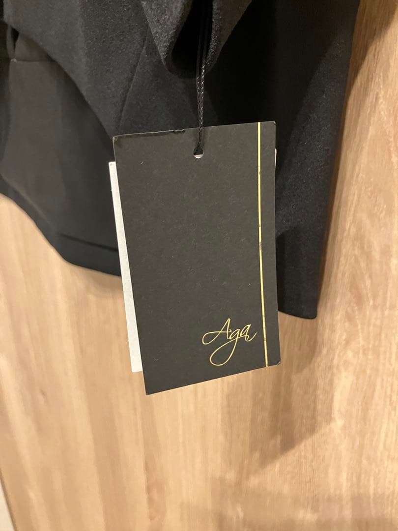 【新品タグ付】Aga アームギャザージョーゼットジャケット （ブラック）