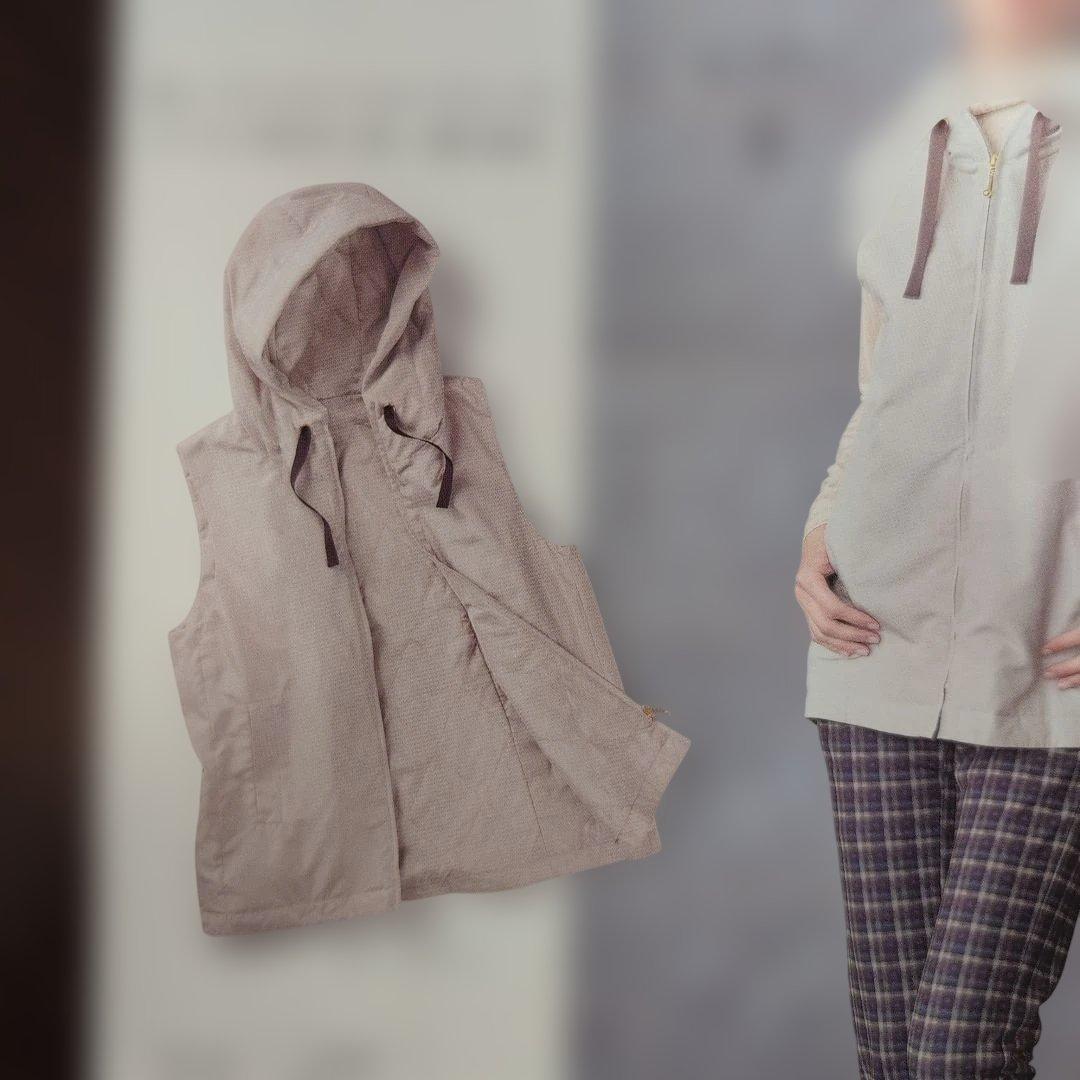 シャルレあったか中綿ベストМ〜Lサイズ撥水加工軽いシールドピンク新製品！