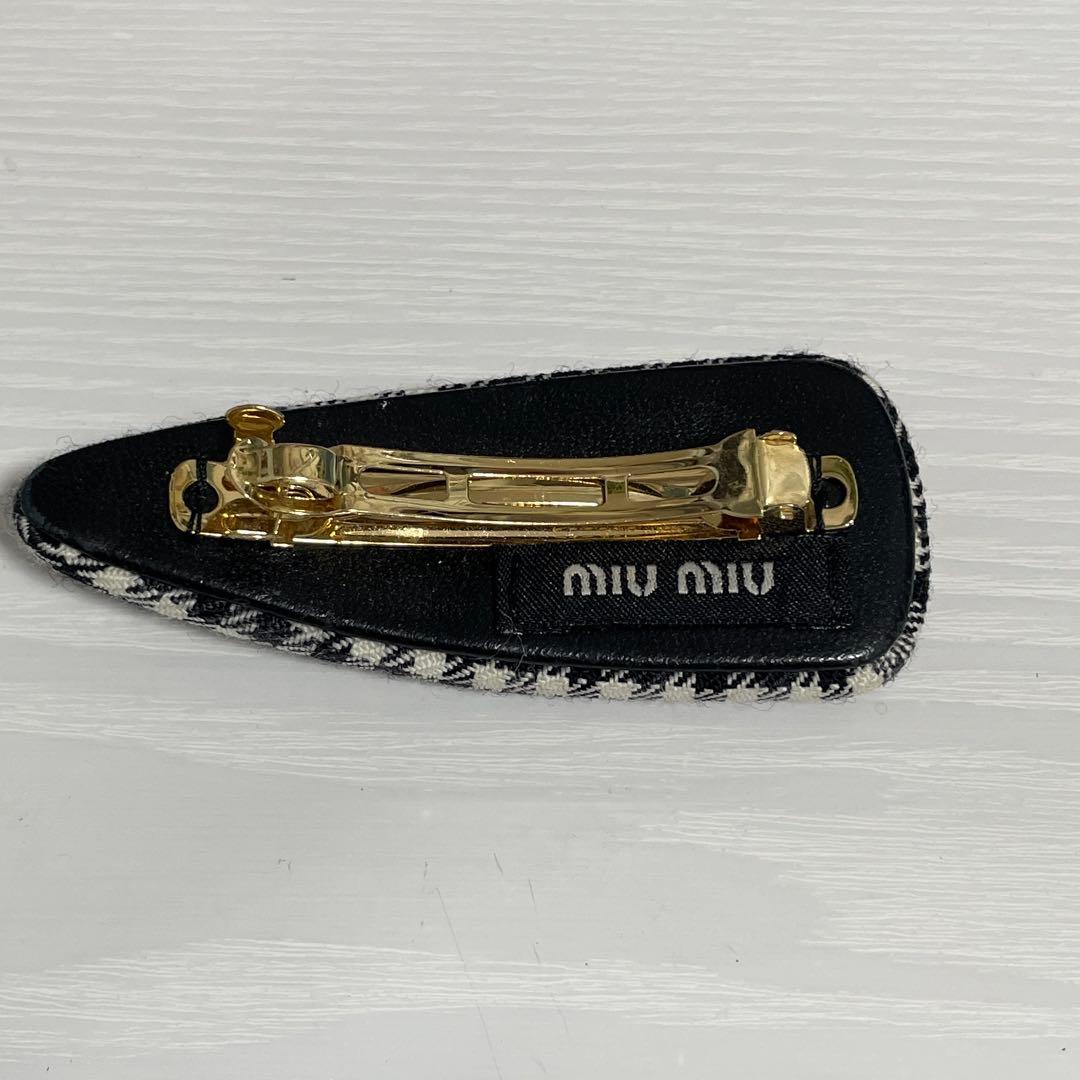 【大幅値下げ】miumiu バレッタ　ギンガムチェック