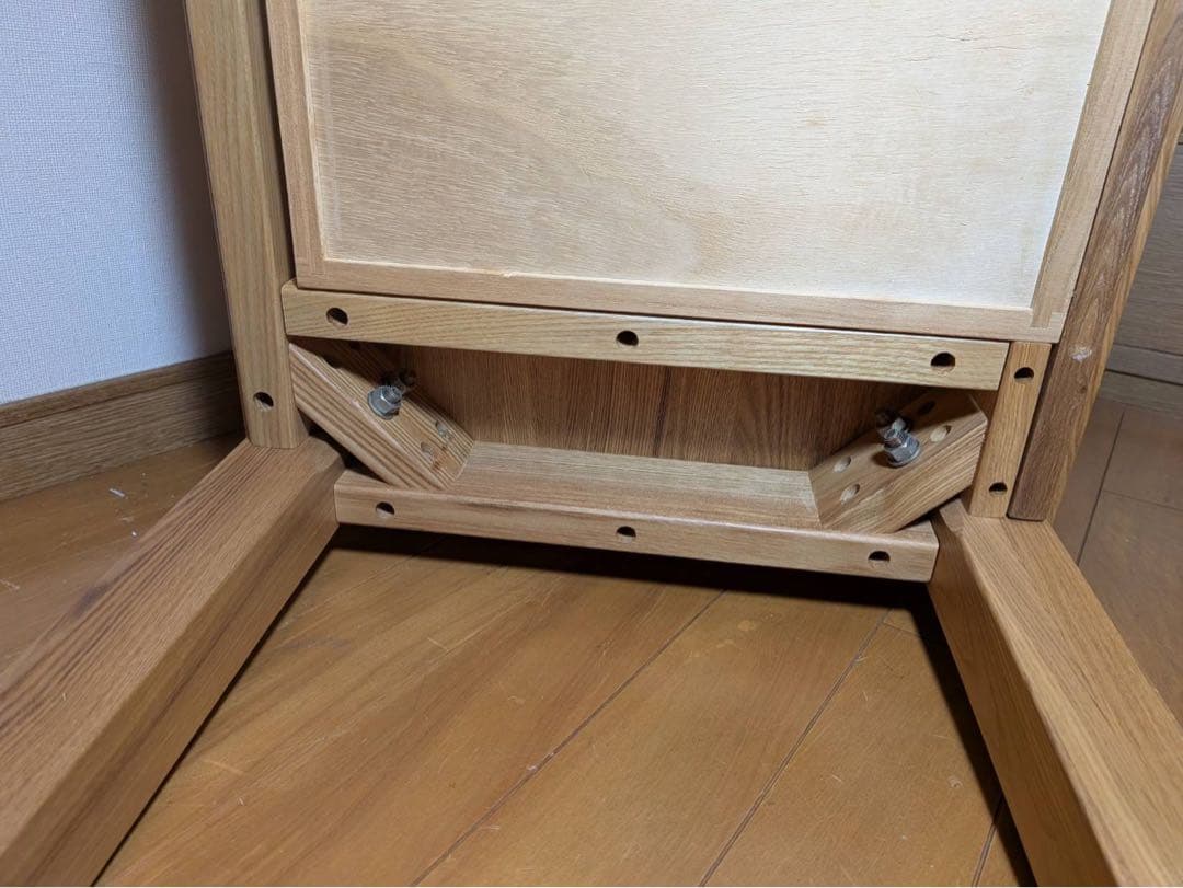 ■送料込■無印良品 木製ローテーブル 引出し センター机デスク タモ材天然木