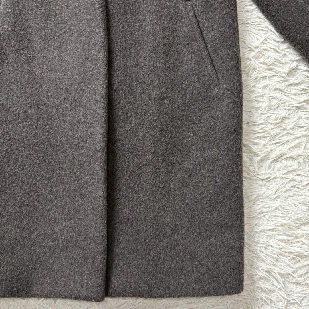 【美品】イエナ ラムウールノーカラーコート ロング グレー 22AW 34