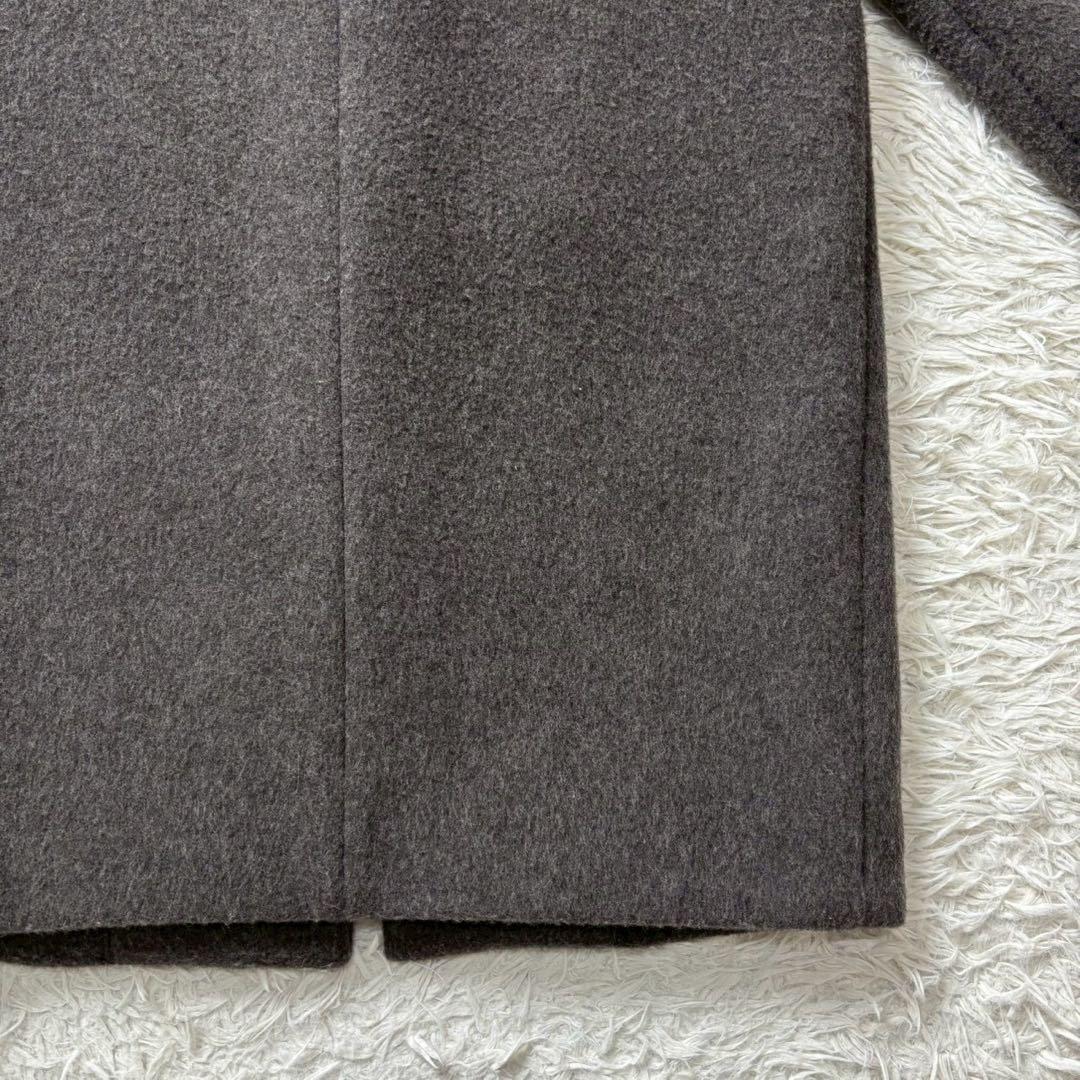 【美品】イエナ ラムウールノーカラーコート ロング グレー 22AW 34