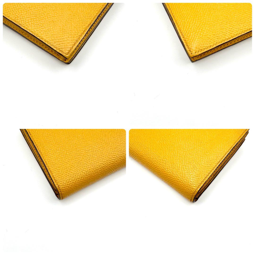 HERMES エルメス ベアンスフレ エプソン イエロー マチ付き D刻印