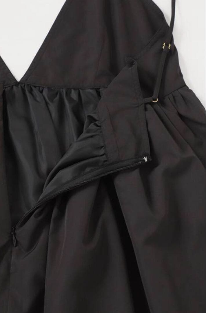 SLOBE IENAタフタギャザーキャミワンピース ブラック36