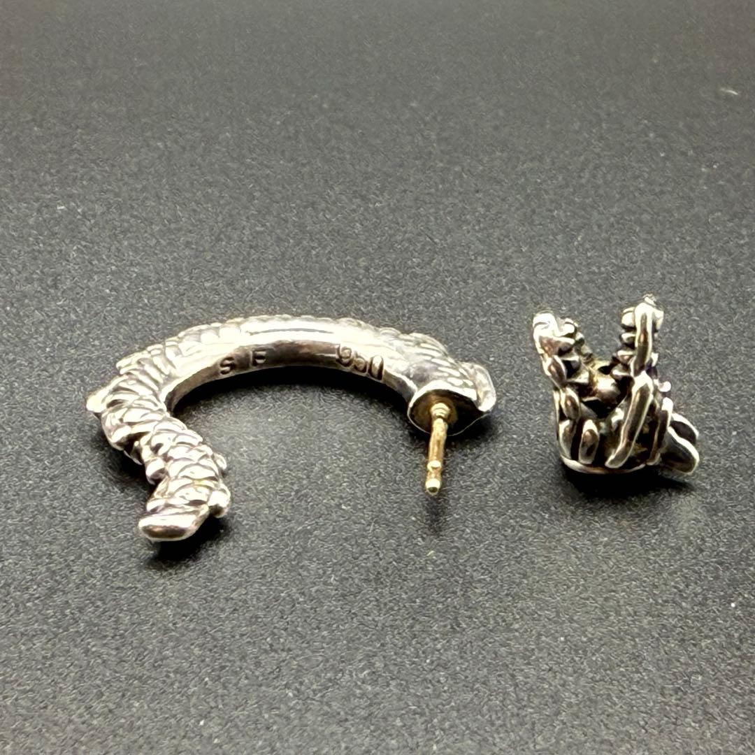 ◆【美品】Silence Field 18K ポスト ドラゴン フープピアス