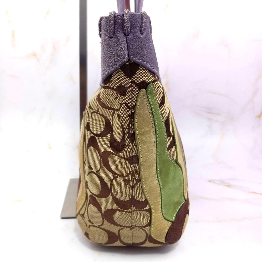 バッグ Coach Flower Patchwork Tote Bag