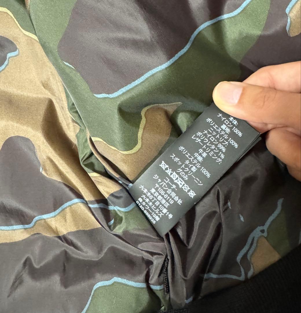 COACH ナイロン×レザーのMA-1フライトジャケット ネイビー　Mサイズ