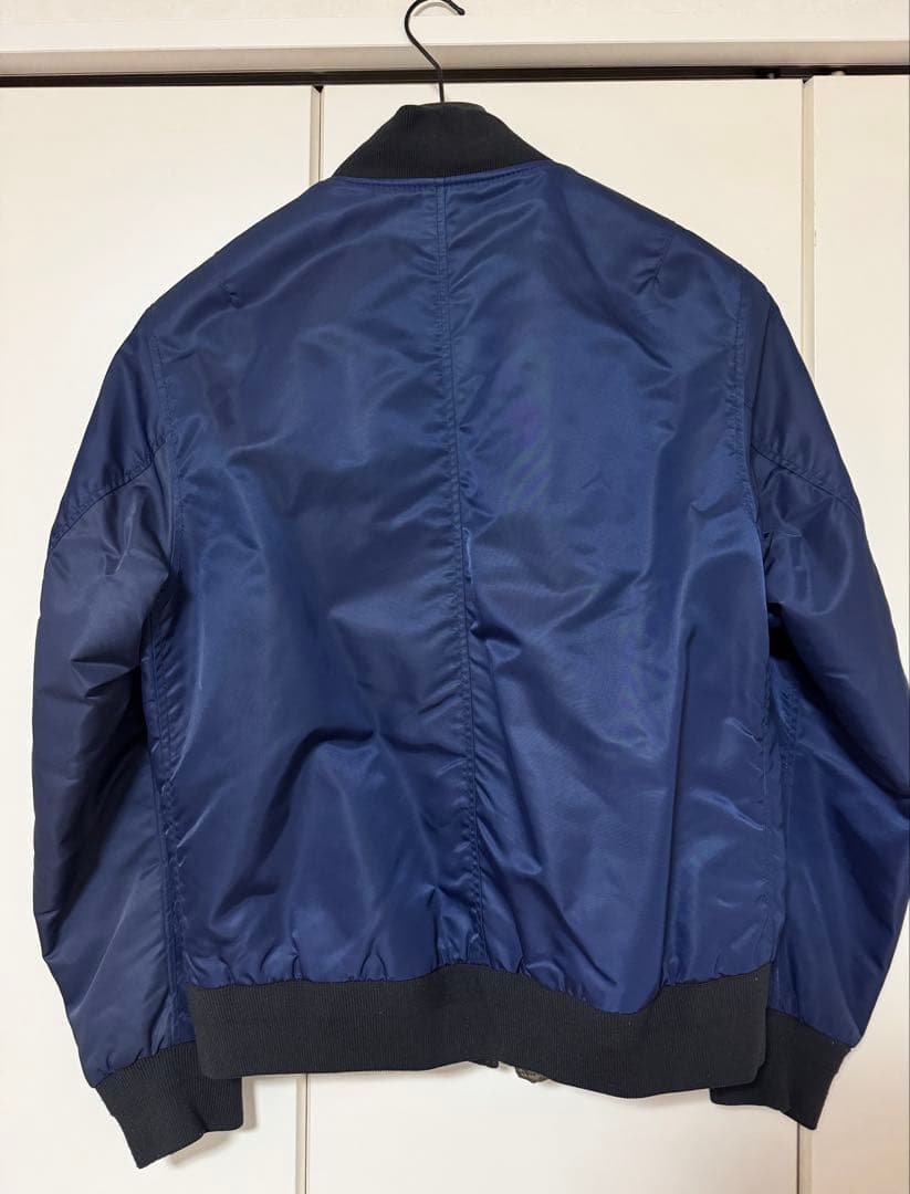 COACH ナイロン×レザーのMA-1フライトジャケット ネイビー　Mサイズ