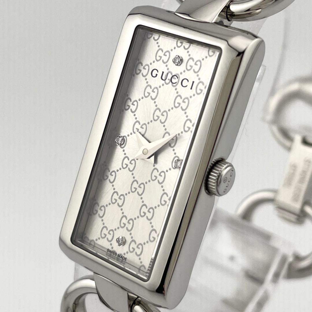 【稼働/付属品完備】グッチ　ダイヤ　4P トルナヴォーニ　腕時計　シェル　GG