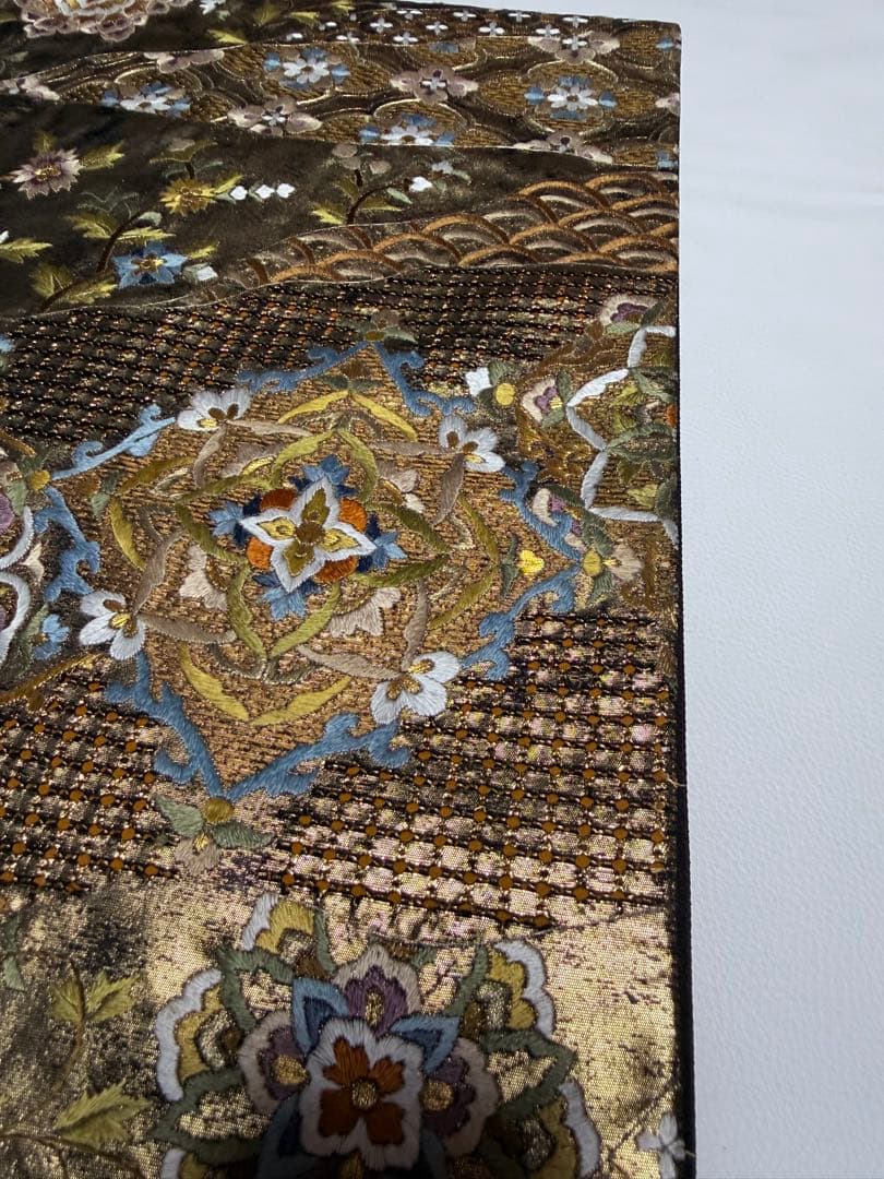 美品 高級 袋帯 六通柄 正絹 汕頭刺繍 スワトウ刺繍 蘇州刺繍 中国刺繍