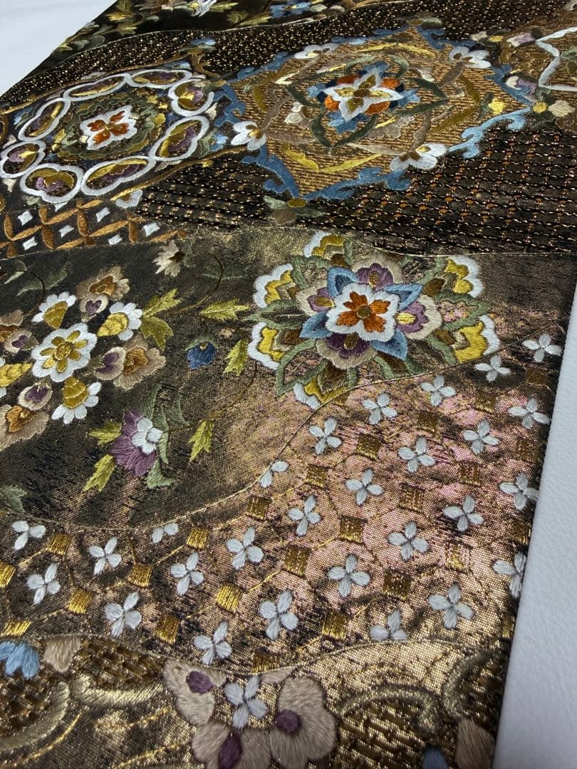 美品 高級 袋帯 六通柄 正絹 汕頭刺繍 スワトウ刺繍 蘇州刺繍 中国刺繍