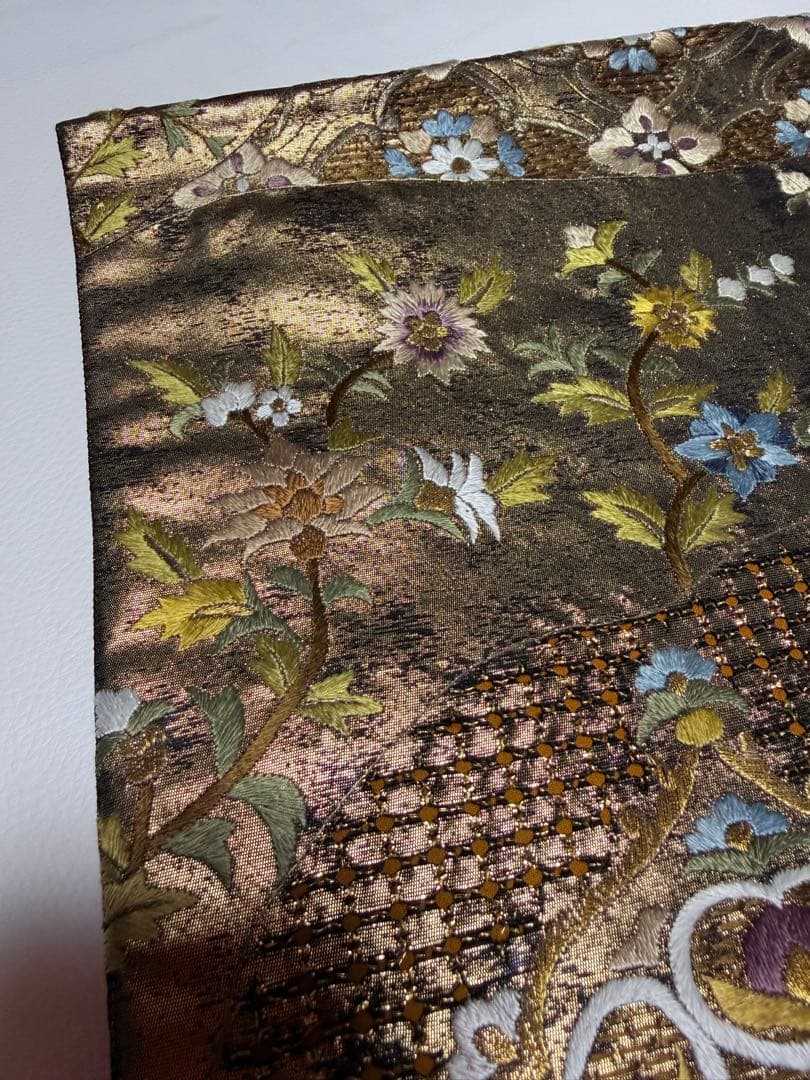 美品 高級 袋帯 六通柄 正絹 汕頭刺繍 スワトウ刺繍 蘇州刺繍 中国刺繍
