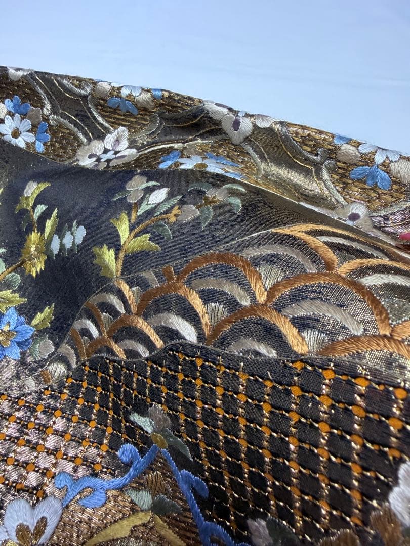 美品 高級 袋帯 六通柄 正絹 汕頭刺繍 スワトウ刺繍 蘇州刺繍 中国刺繍