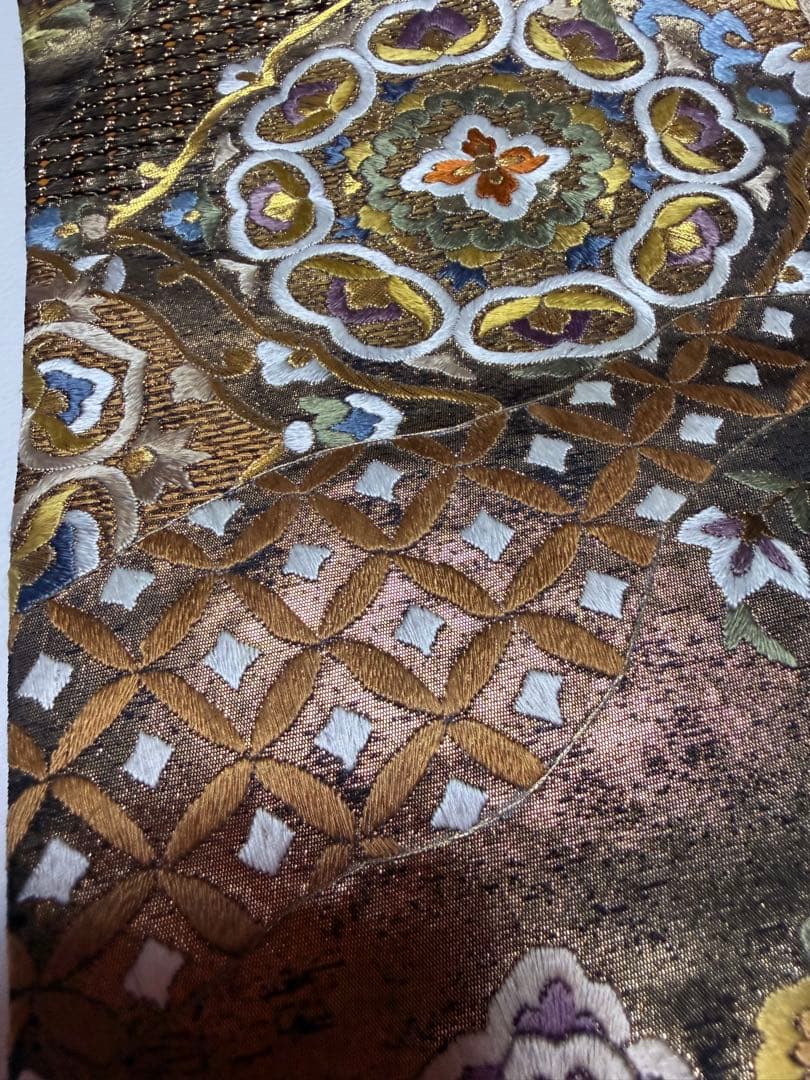 美品 高級 袋帯 六通柄 正絹 汕頭刺繍 スワトウ刺繍 蘇州刺繍 中国刺繍