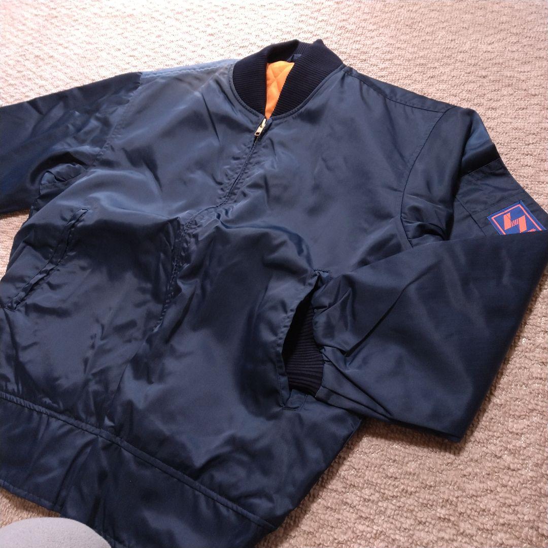 自衛隊　MA-1ジャケット　ネイビー　色あせ