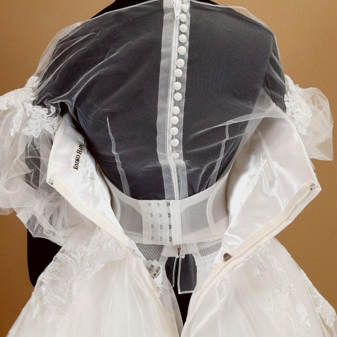 希少デザイン◎キヨコハタ ウェディングドレス パフショルダー Aライン 刺繍