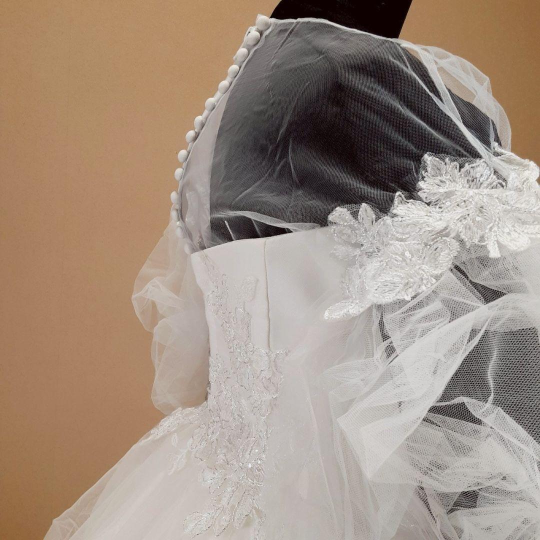希少デザイン◎キヨコハタ ウェディングドレス パフショルダー Aライン 刺繍