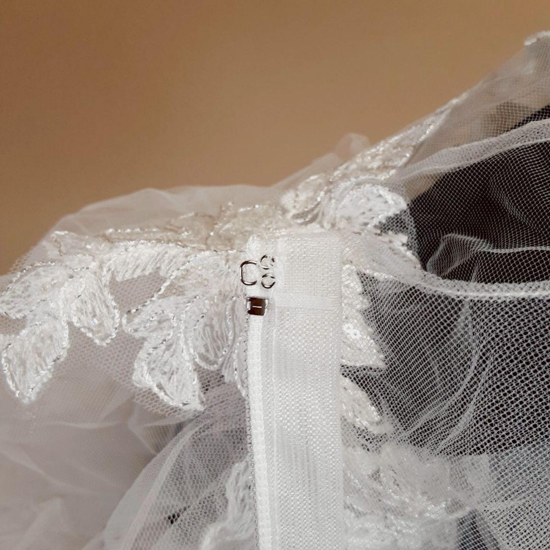 希少デザイン◎キヨコハタ ウェディングドレス パフショルダー Aライン 刺繍