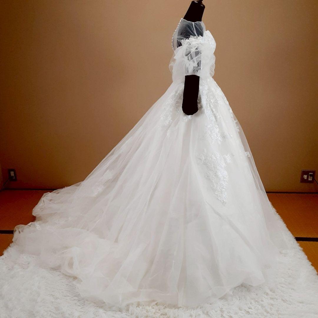 希少デザイン◎キヨコハタ ウェディングドレス パフショルダー Aライン 刺繍