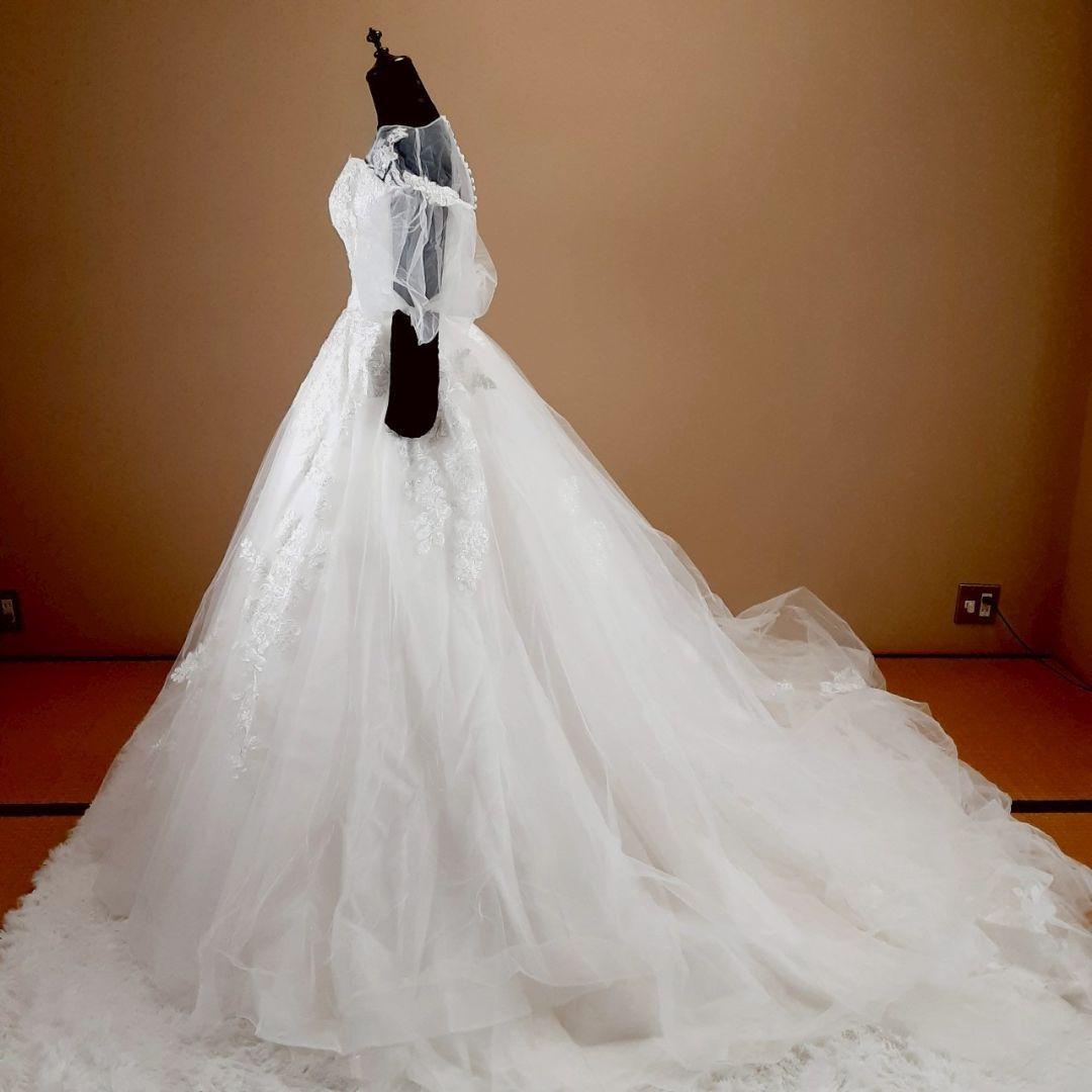 希少デザイン◎キヨコハタ ウェディングドレス パフショルダー Aライン 刺繍