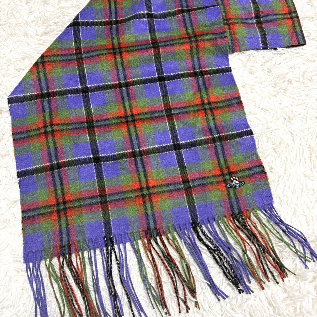 ✨未使用級/カシミヤ100%✨ヴィヴィアンウエストウッド マフラー 大判 オーブ