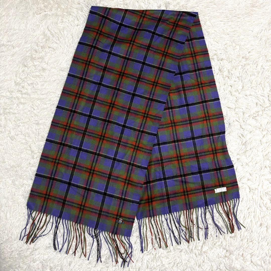 ✨未使用級/カシミヤ100%✨ヴィヴィアンウエストウッド マフラー 大判 オーブ