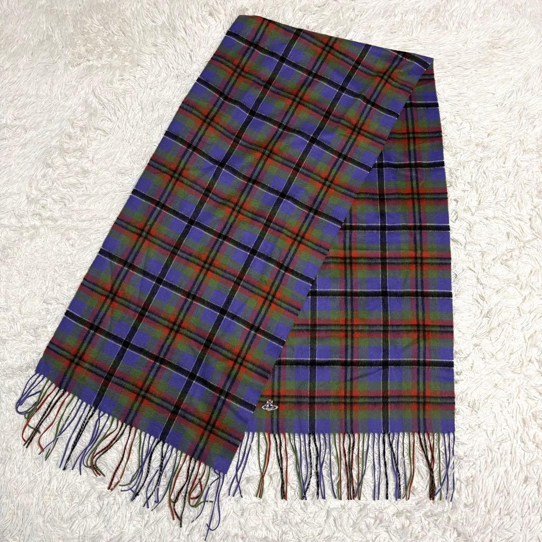 ✨未使用級/カシミヤ100%✨ヴィヴィアンウエストウッド マフラー 大判 オーブ