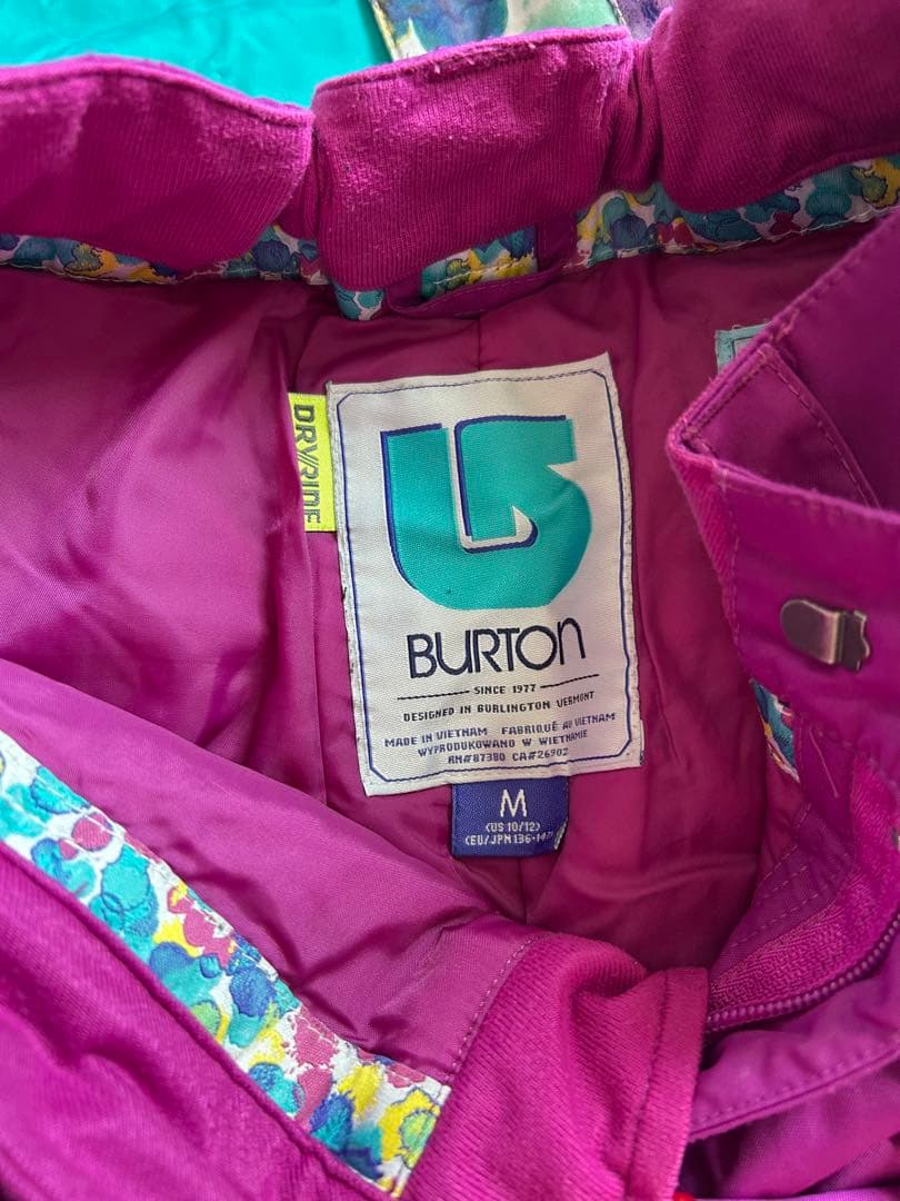 Burton DRYRIDE 子ども用ウェアセット Mサイズ　紫　柄　水玉模様