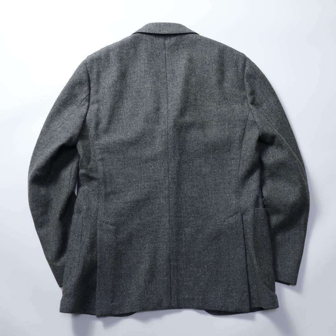良品　LARDINI ラルディーニ　段返り　ウール　テーラードジャケット グレー
