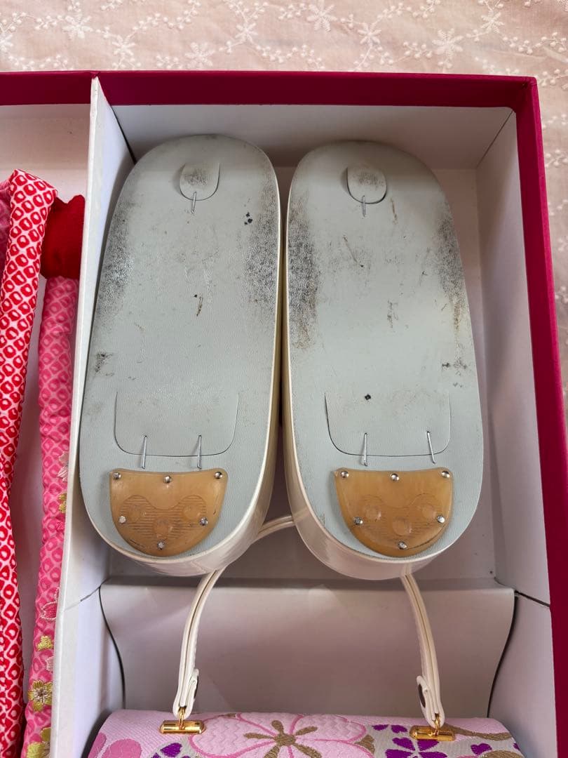 ♡式部浪漫　七五三　着物セット　七歳　赤とピンク 花柄♡