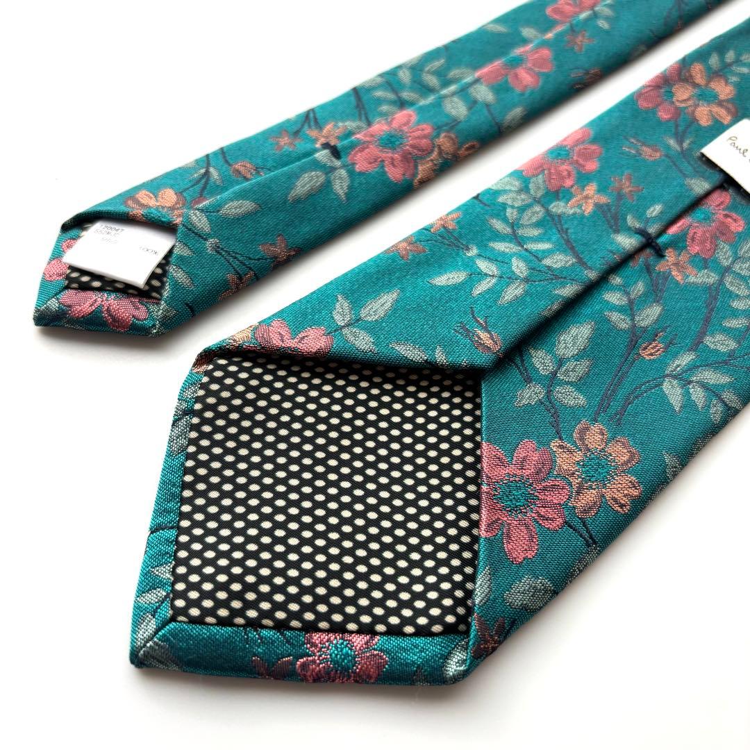 ꧁極美品꧂ ポールスミス ネクタイ フローラルタイ 花柄 ボタニカル グリーン