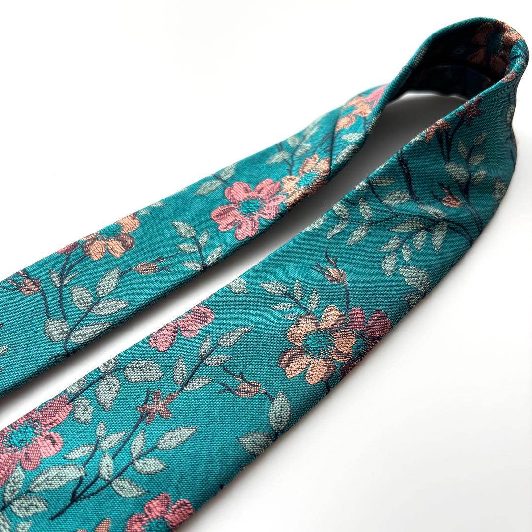 ꧁極美品꧂ ポールスミス ネクタイ フローラルタイ 花柄 ボタニカル グリーン