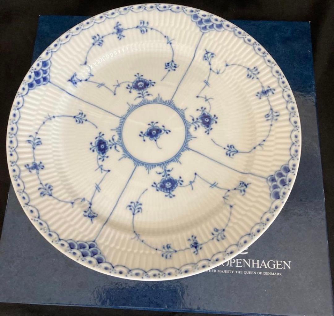 ロイヤルコペンハーゲン ブルーフルーテッド ハーフレース プレート 27cm