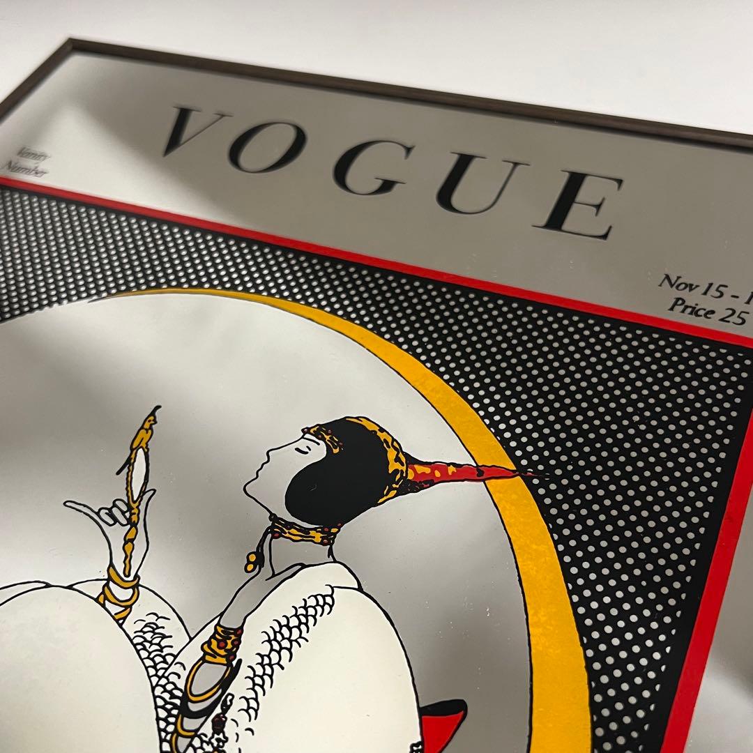 希少 ヴィンテージ VOGUE パブミラー 壁掛鏡 アンティーク ヴォーグ