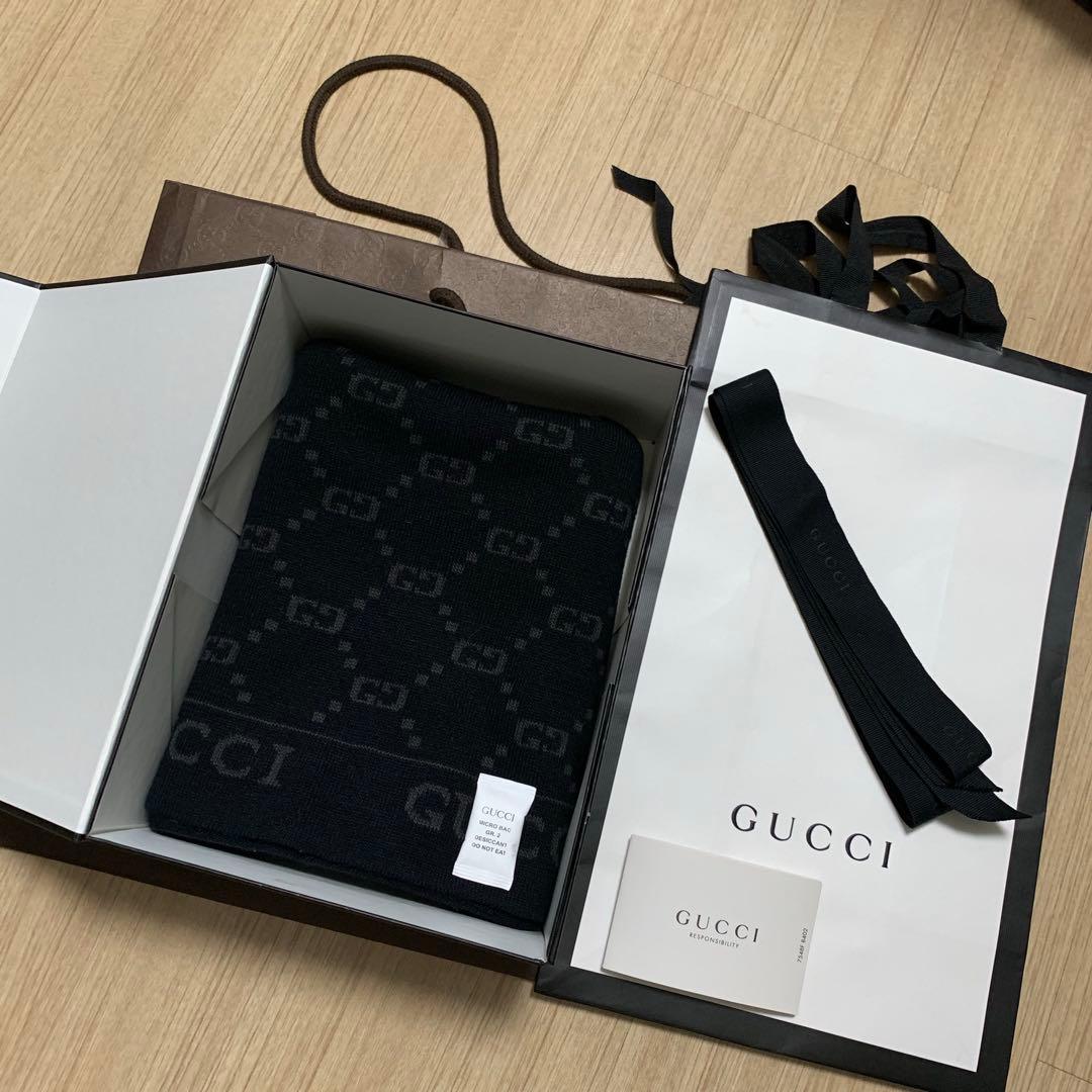 高級ウール正規GUCCIマフラー✨グッチマフラー　メンズ　グッチ　マフラー