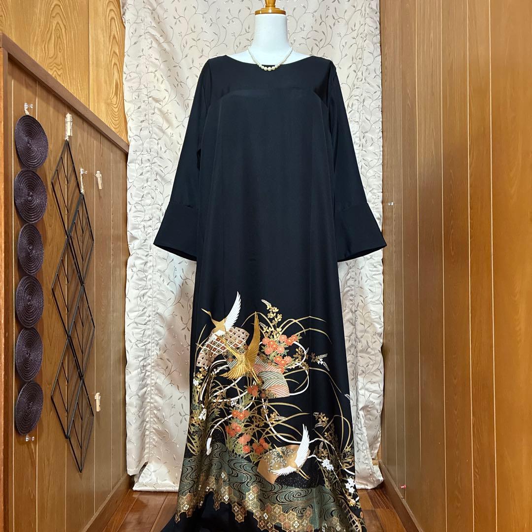 NO 116着物リメイクワンピース　留袖リメイクワンピース