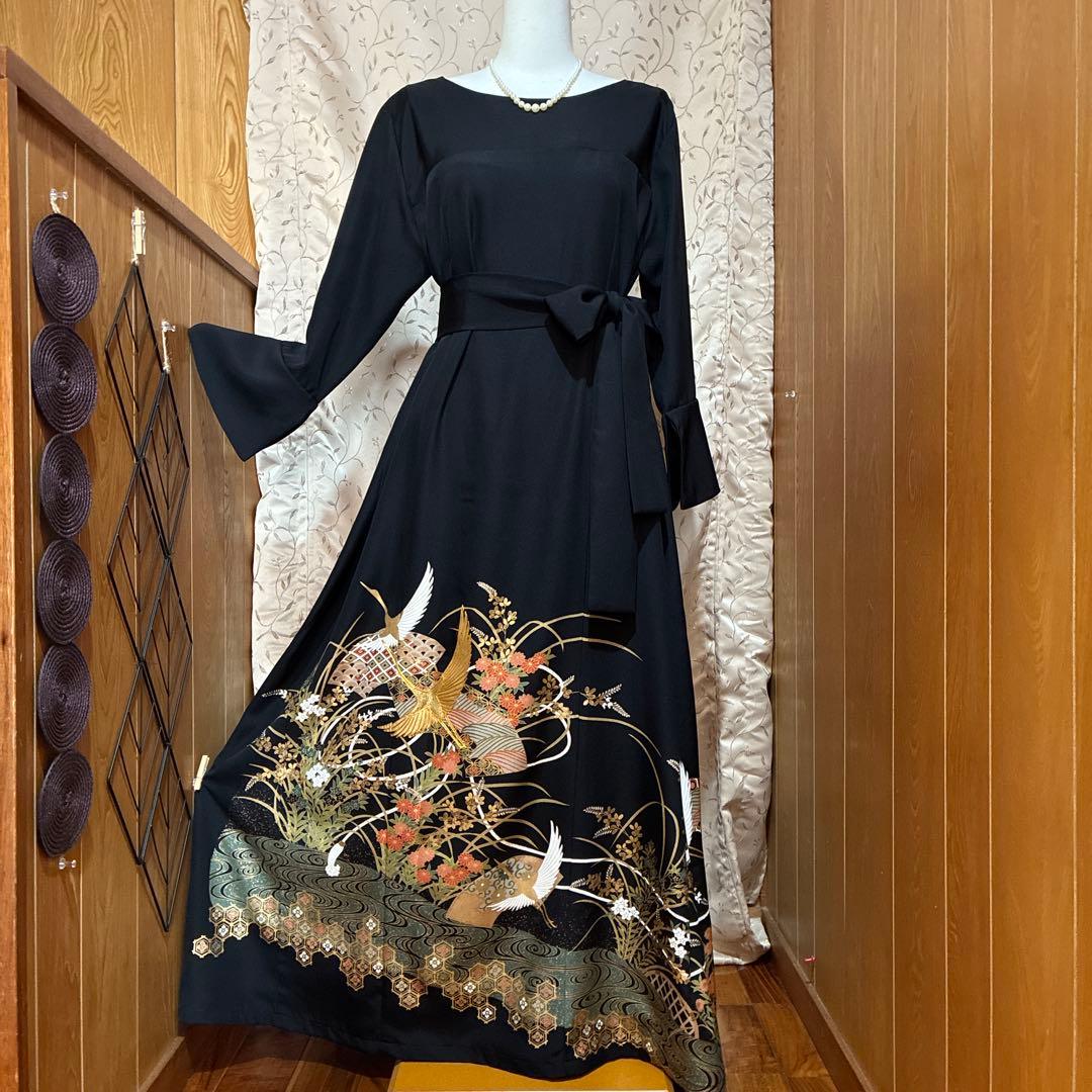 NO 116着物リメイクワンピース　留袖リメイクワンピース