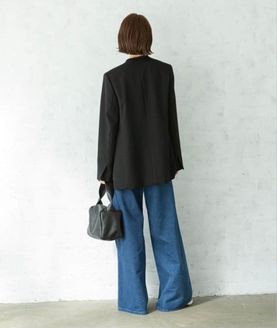 NOBLE ウールツイルノーカラージャケット