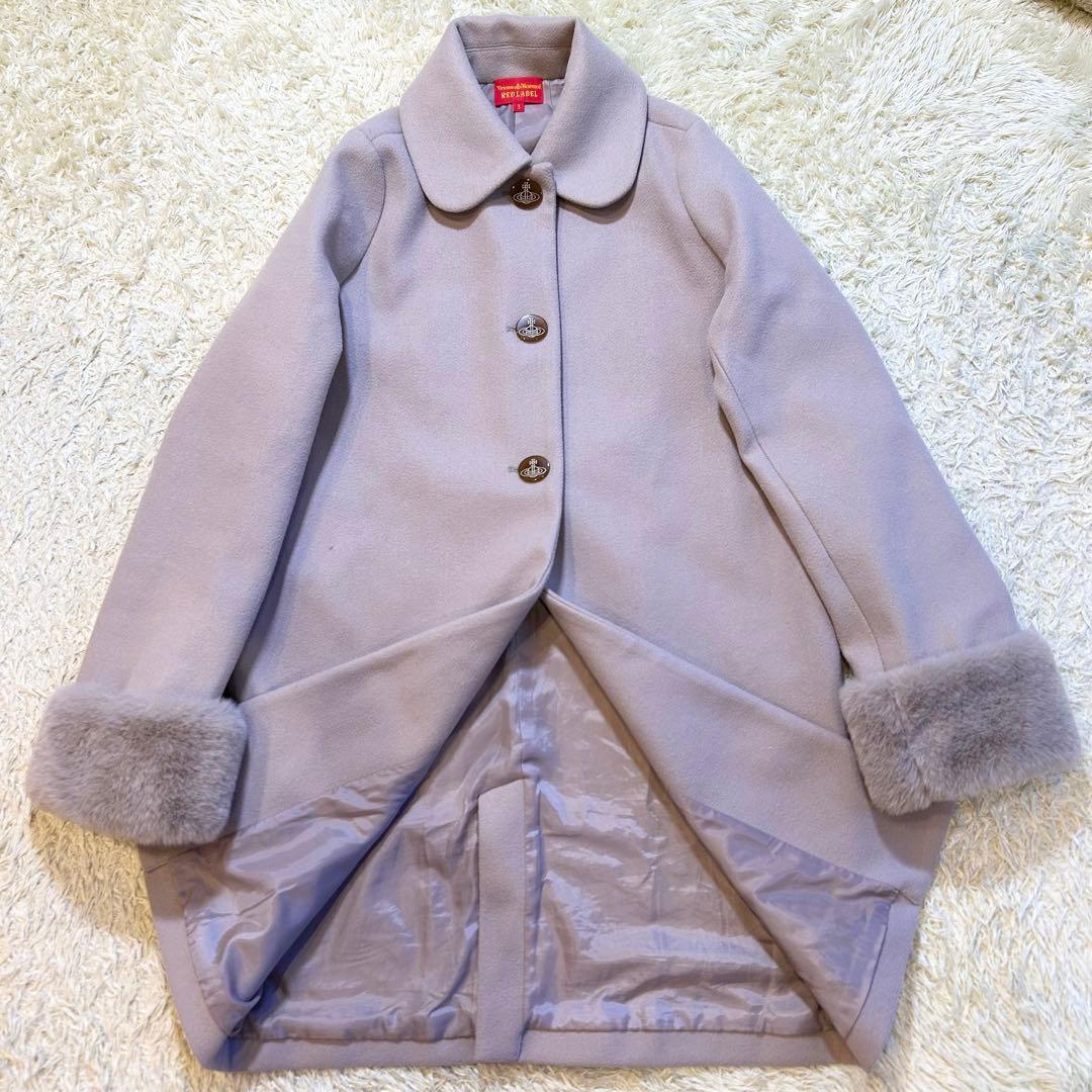 【超希少✨️ヴィヴィアンウエストウッド】 イタリア製 オーブ ファー付き コート