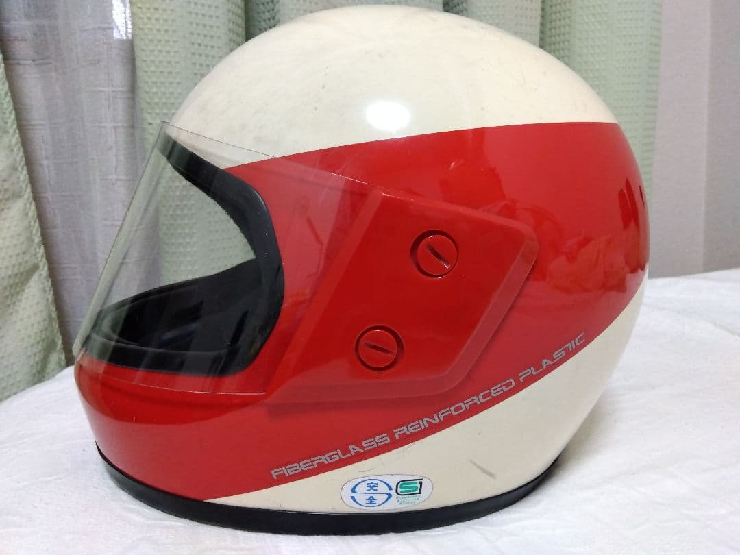 ヤマハ　フルフェイスヘルメット　白/赤　Lサイズ　当時物