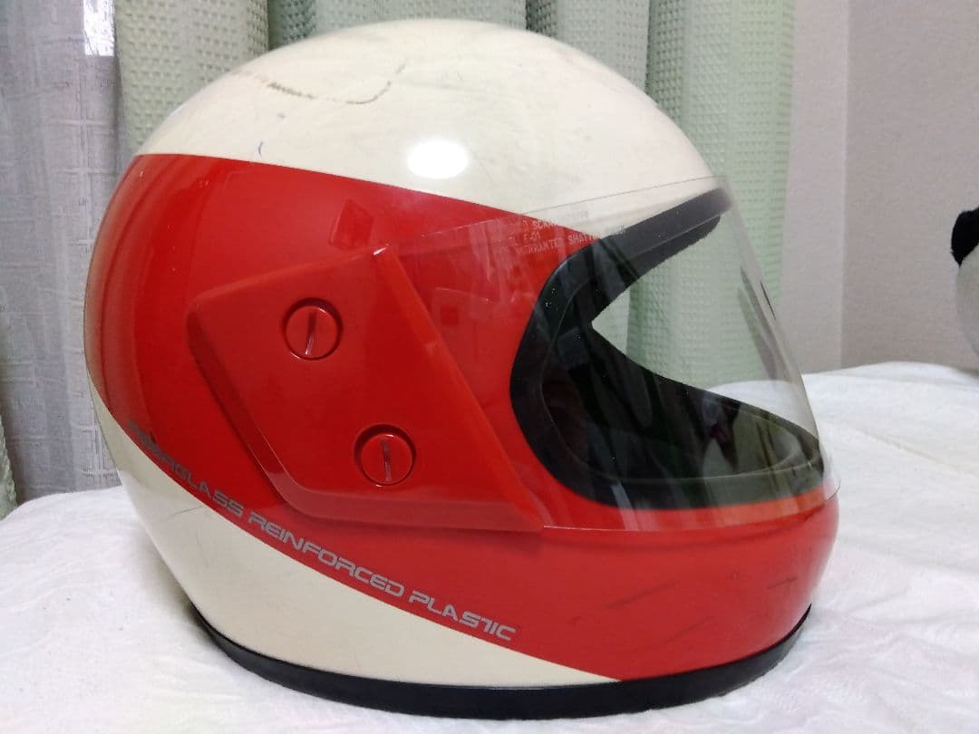 ヤマハ　フルフェイスヘルメット　白/赤　Lサイズ　当時物