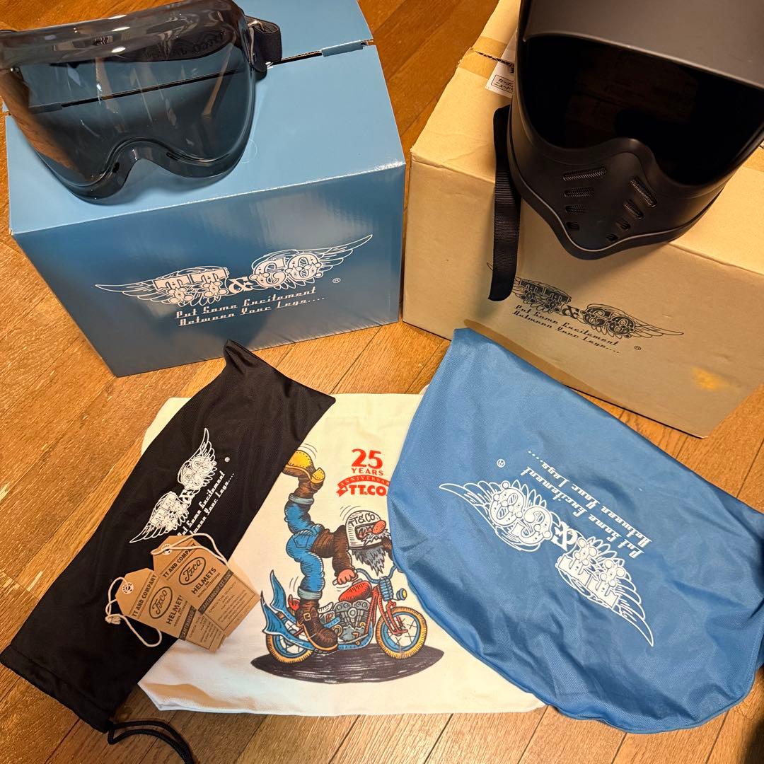 TT&CO モトモト3　SG/DOT　マットブラック　専用ゴーグルセット