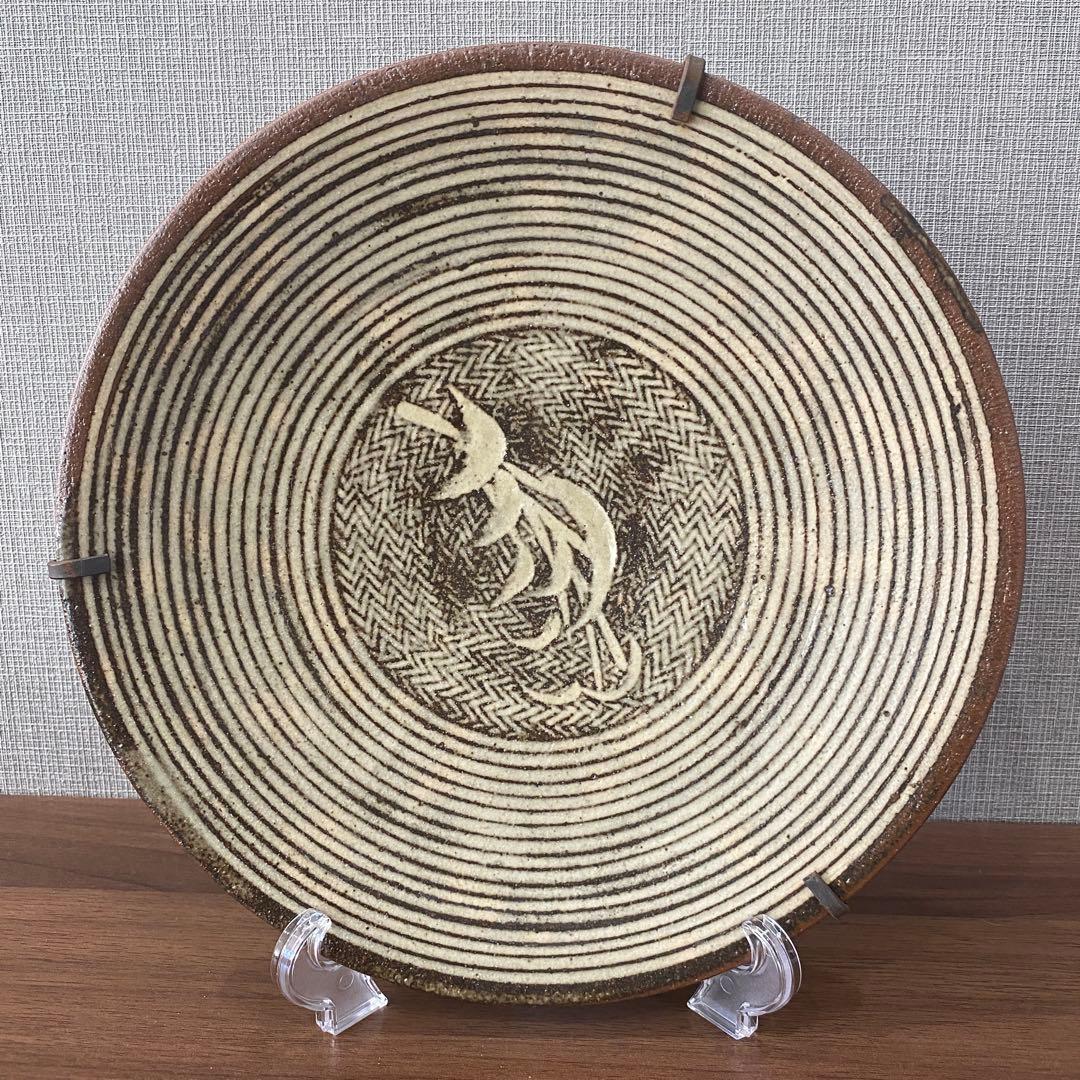 河村又次郎作　同心円模様の陶器皿
