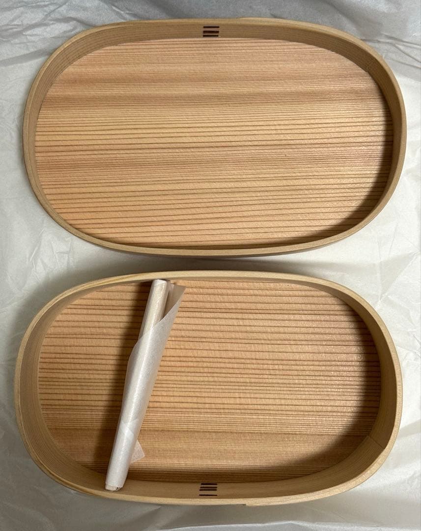 【新品未使用】柴田慶信商店　曲げわっぱ　白木 小判弁当箱　中