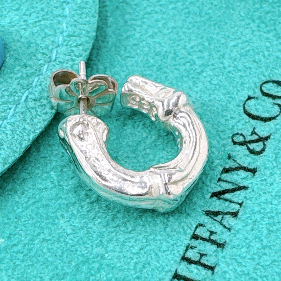 極美品 オールドティファニー バンブー スモール ピアス 片耳 シルバー925