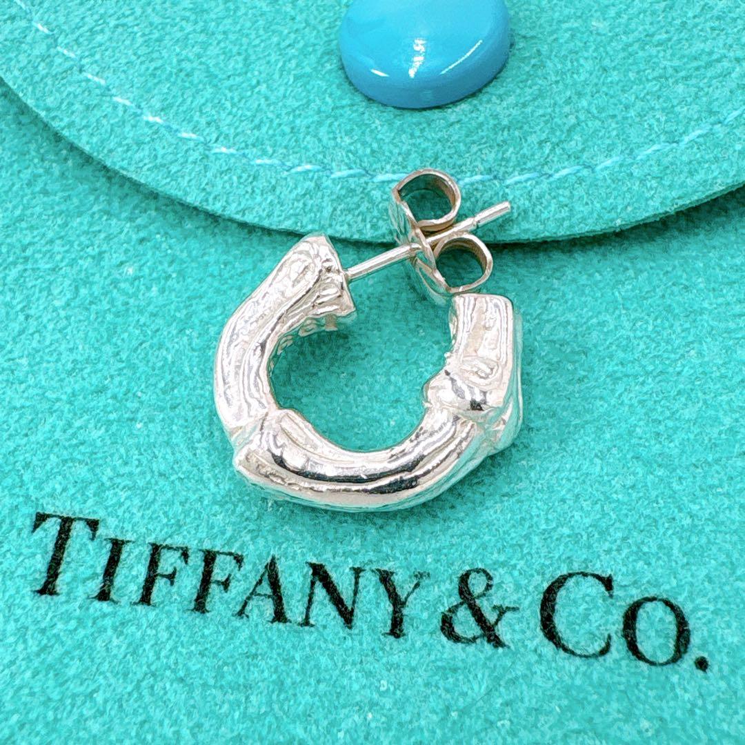 極美品 オールドティファニー バンブー スモール ピアス 片耳 シルバー925